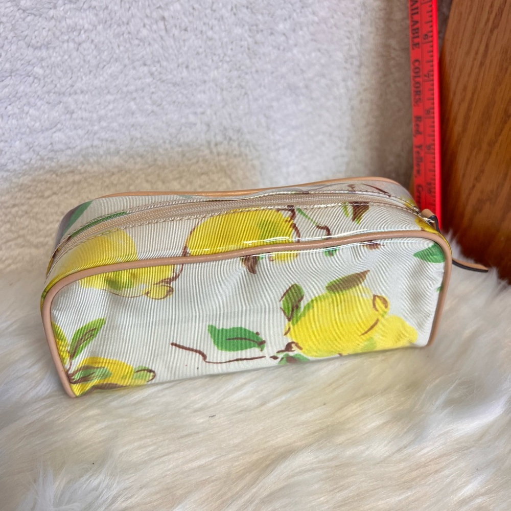 kate spade Lemon Print Cosmetic Pouch in Cream and Yellow - Picture 3 of 5